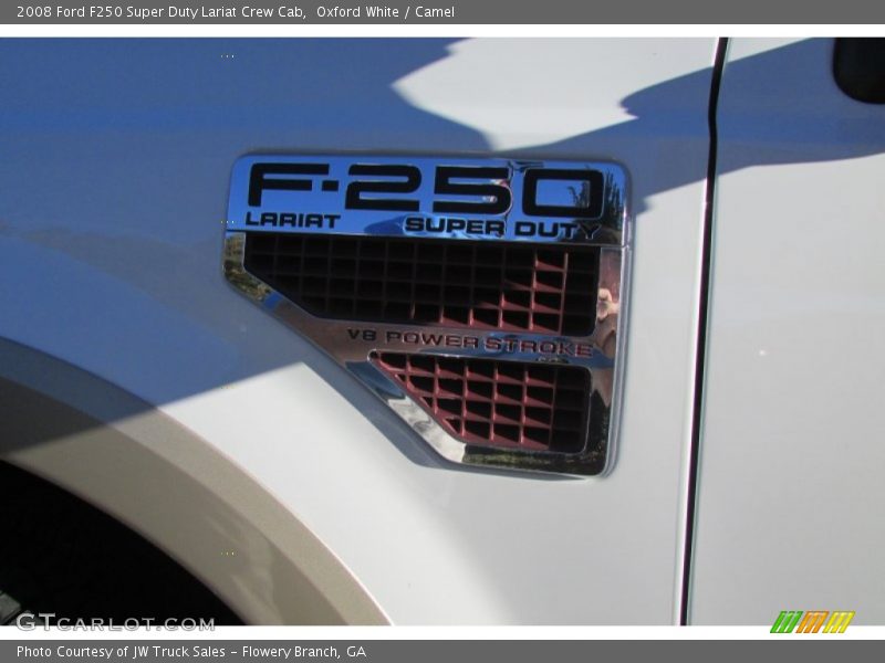 Oxford White / Camel 2008 Ford F250 Super Duty Lariat Crew Cab