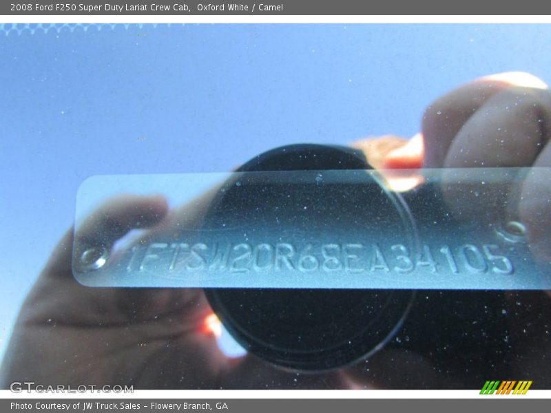 Oxford White / Camel 2008 Ford F250 Super Duty Lariat Crew Cab