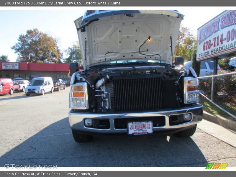 Oxford White / Camel 2008 Ford F250 Super Duty Lariat Crew Cab