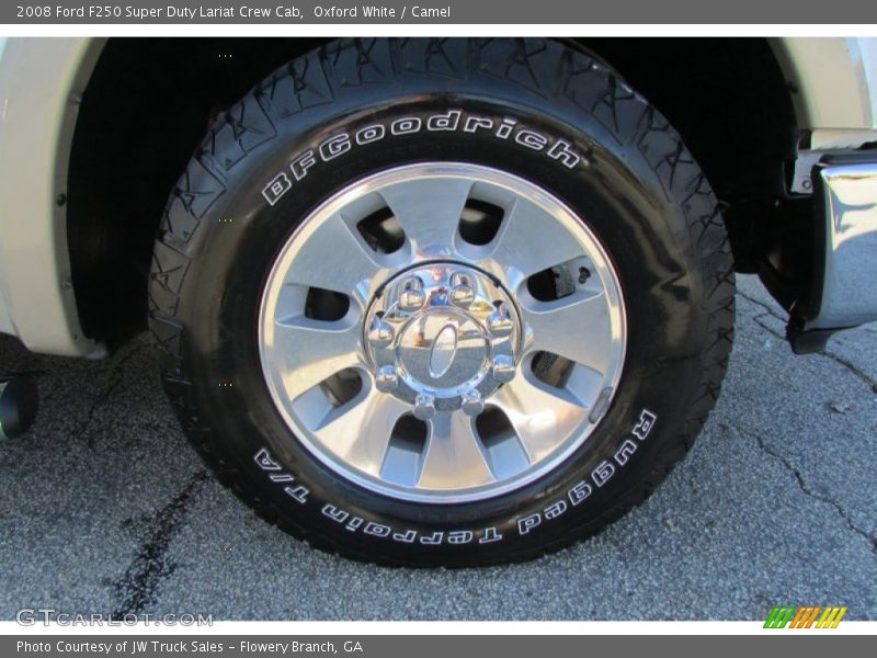Oxford White / Camel 2008 Ford F250 Super Duty Lariat Crew Cab
