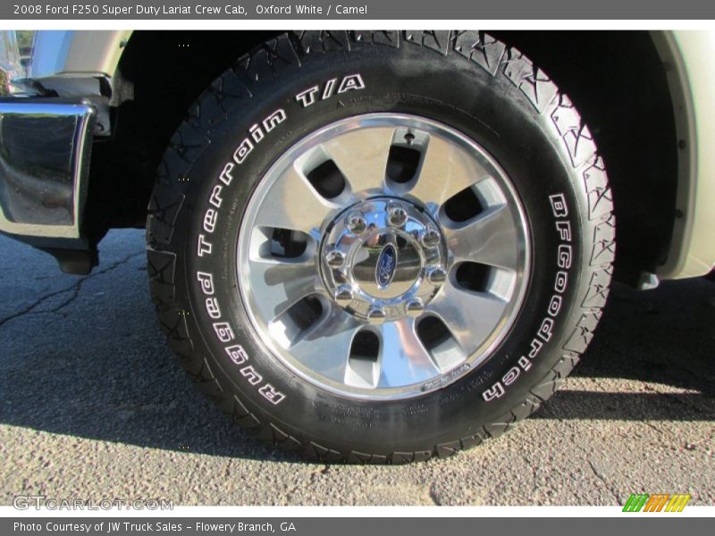 Oxford White / Camel 2008 Ford F250 Super Duty Lariat Crew Cab