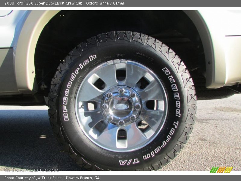 Oxford White / Camel 2008 Ford F250 Super Duty Lariat Crew Cab