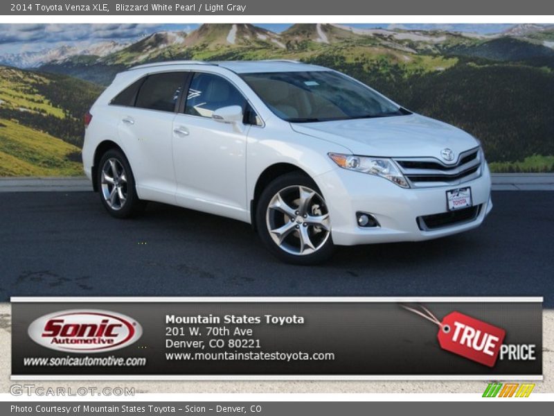 Blizzard White Pearl / Light Gray 2014 Toyota Venza XLE