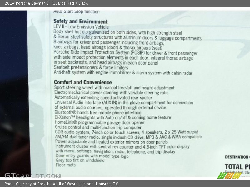 Guards Red / Black 2014 Porsche Cayman S