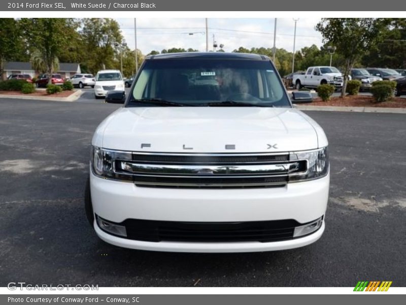 White Suede / Charcoal Black 2014 Ford Flex SEL