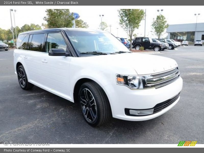 White Suede / Charcoal Black 2014 Ford Flex SEL