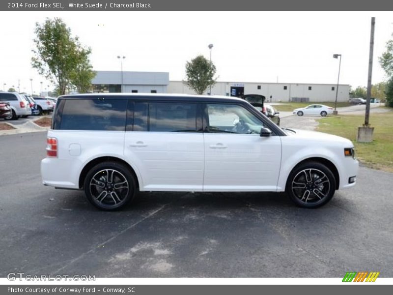 White Suede / Charcoal Black 2014 Ford Flex SEL