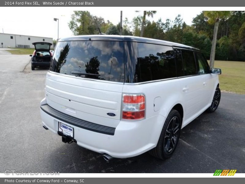 White Suede / Charcoal Black 2014 Ford Flex SEL
