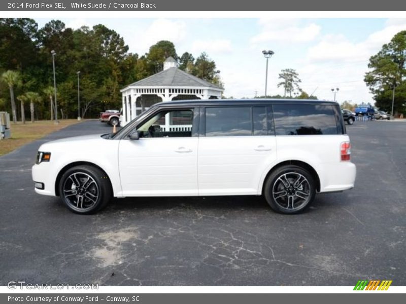 White Suede / Charcoal Black 2014 Ford Flex SEL