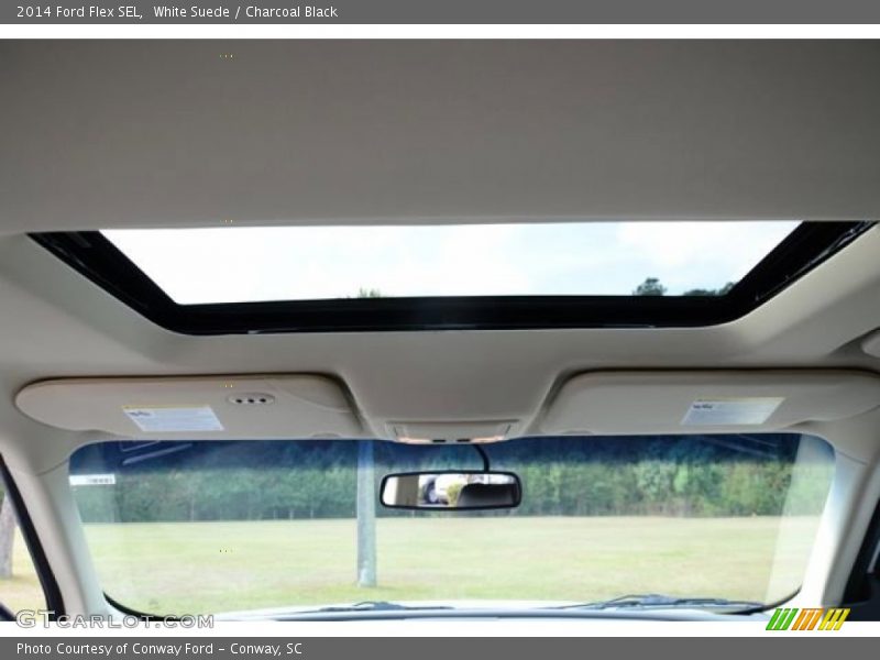 White Suede / Charcoal Black 2014 Ford Flex SEL