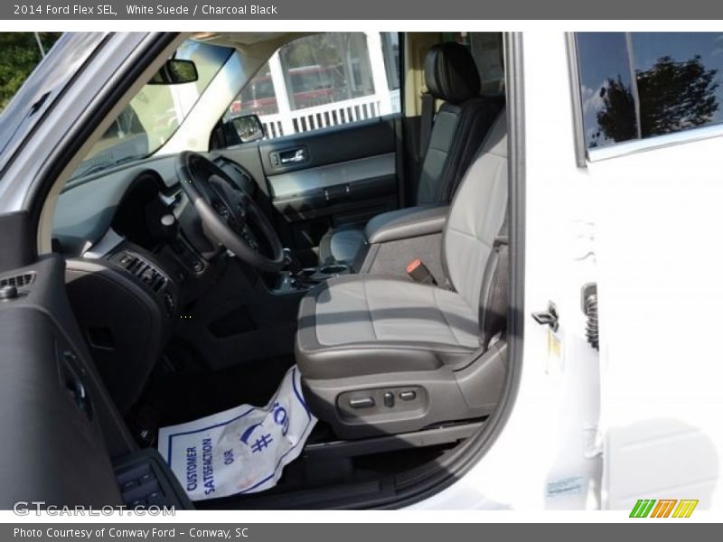 White Suede / Charcoal Black 2014 Ford Flex SEL