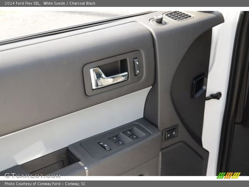 White Suede / Charcoal Black 2014 Ford Flex SEL