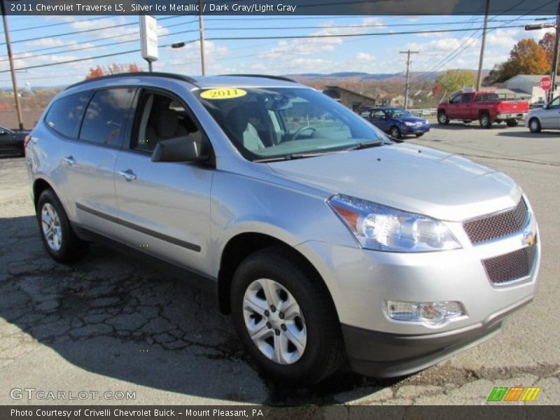 Silver Ice Metallic / Dark Gray/Light Gray 2011 Chevrolet Traverse LS
