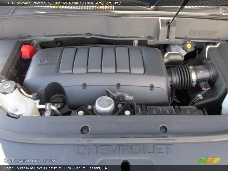 Silver Ice Metallic / Dark Gray/Light Gray 2011 Chevrolet Traverse LS