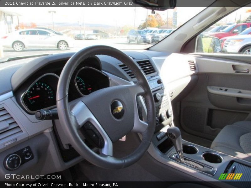 Silver Ice Metallic / Dark Gray/Light Gray 2011 Chevrolet Traverse LS