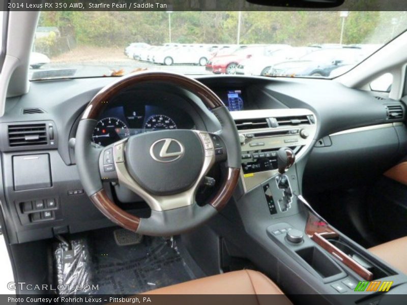 Starfire Pearl / Saddle Tan 2014 Lexus RX 350 AWD