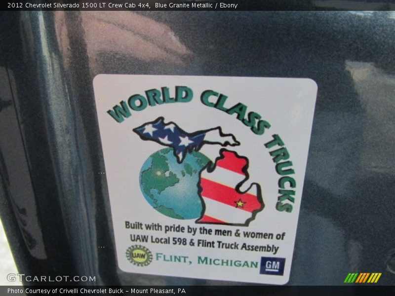 Blue Granite Metallic / Ebony 2012 Chevrolet Silverado 1500 LT Crew Cab 4x4