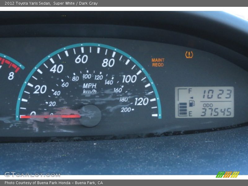 Super White / Dark Gray 2012 Toyota Yaris Sedan