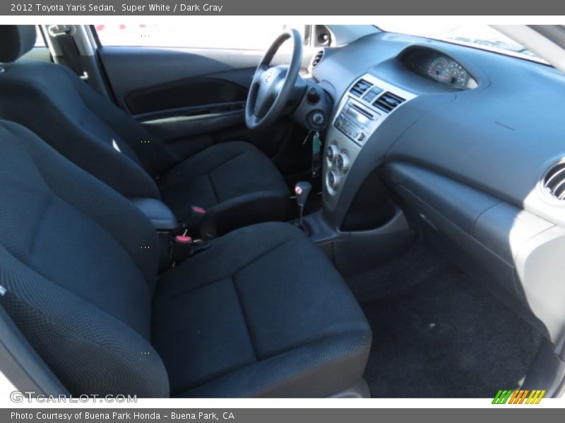 Super White / Dark Gray 2012 Toyota Yaris Sedan