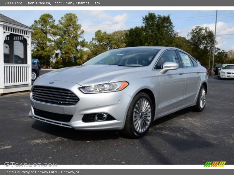 Ingot Silver / Charcoal Black 2014 Ford Fusion Titanium