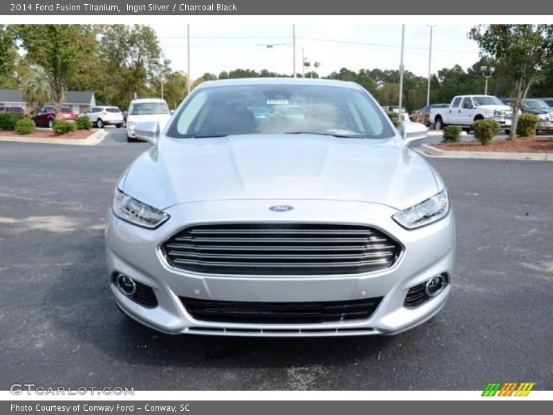 Ingot Silver / Charcoal Black 2014 Ford Fusion Titanium