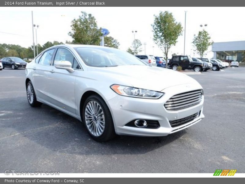 Ingot Silver / Charcoal Black 2014 Ford Fusion Titanium
