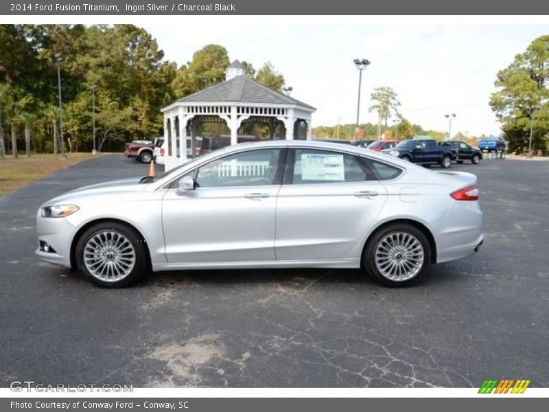 Ingot Silver / Charcoal Black 2014 Ford Fusion Titanium