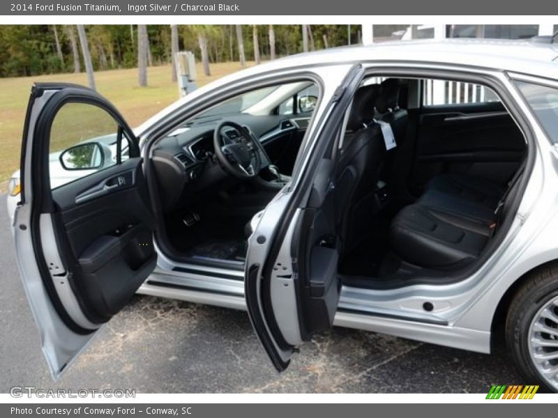Ingot Silver / Charcoal Black 2014 Ford Fusion Titanium