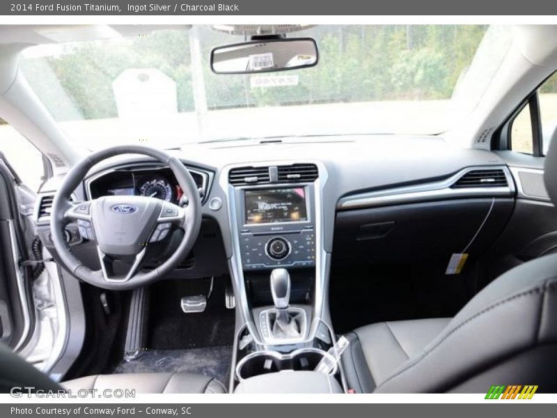 Ingot Silver / Charcoal Black 2014 Ford Fusion Titanium