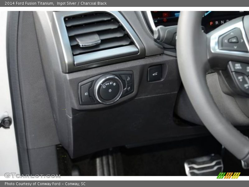 Ingot Silver / Charcoal Black 2014 Ford Fusion Titanium