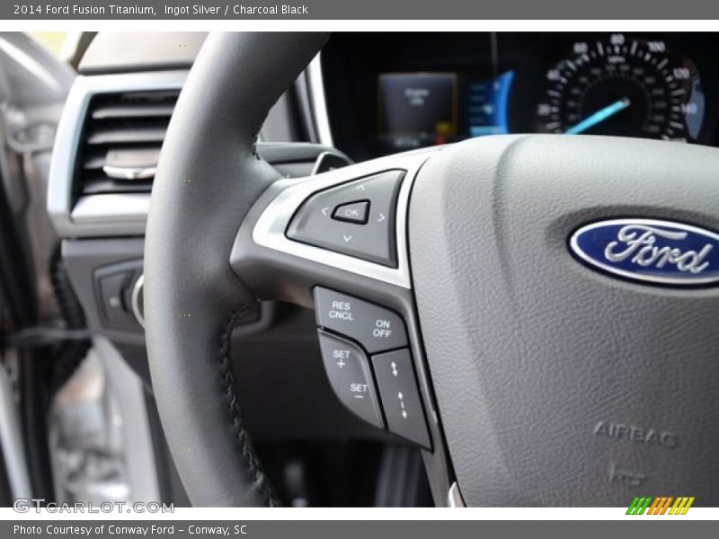 Ingot Silver / Charcoal Black 2014 Ford Fusion Titanium
