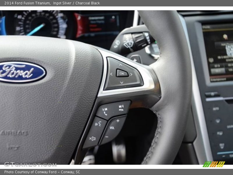 Ingot Silver / Charcoal Black 2014 Ford Fusion Titanium