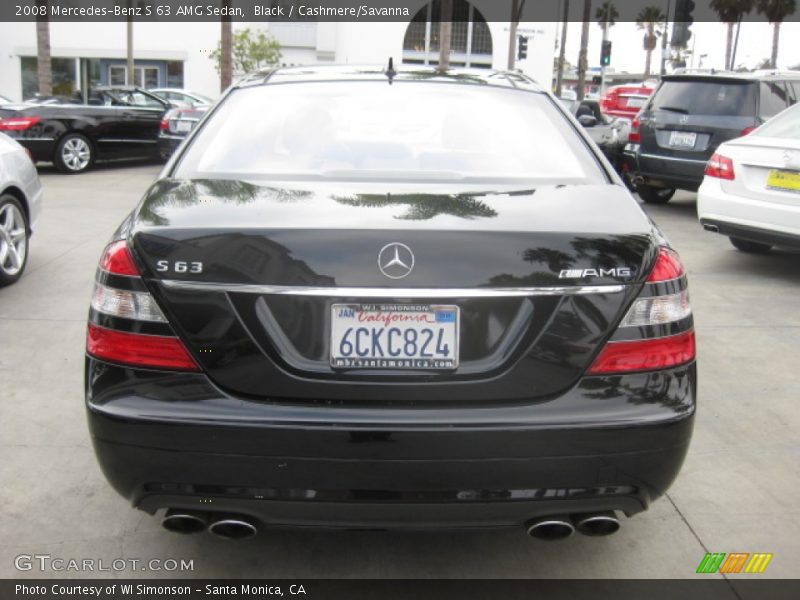 Black / Cashmere/Savanna 2008 Mercedes-Benz S 63 AMG Sedan