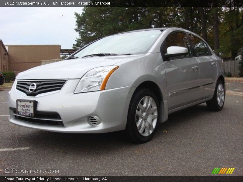 Brilliant Silver Metallic / Charcoal 2012 Nissan Sentra 2.0 S