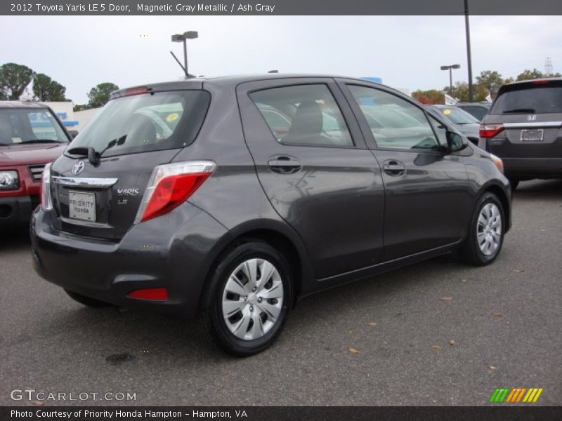 Magnetic Gray Metallic / Ash Gray 2012 Toyota Yaris LE 5 Door