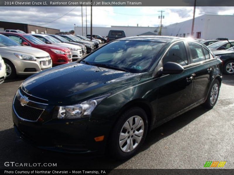 Rainforest Green Metallic / Jet Black/Medium Titanium 2014 Chevrolet Cruze LS