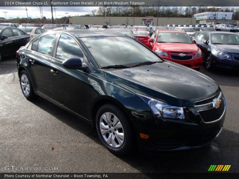 Rainforest Green Metallic / Jet Black/Medium Titanium 2014 Chevrolet Cruze LS