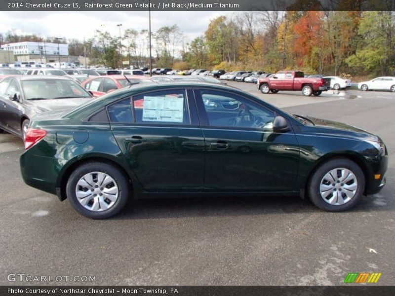 Rainforest Green Metallic / Jet Black/Medium Titanium 2014 Chevrolet Cruze LS