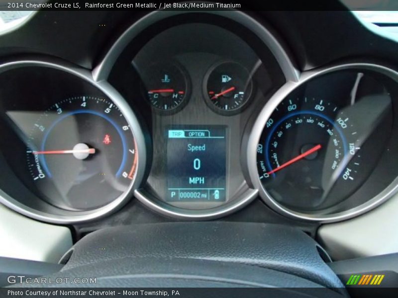 Rainforest Green Metallic / Jet Black/Medium Titanium 2014 Chevrolet Cruze LS