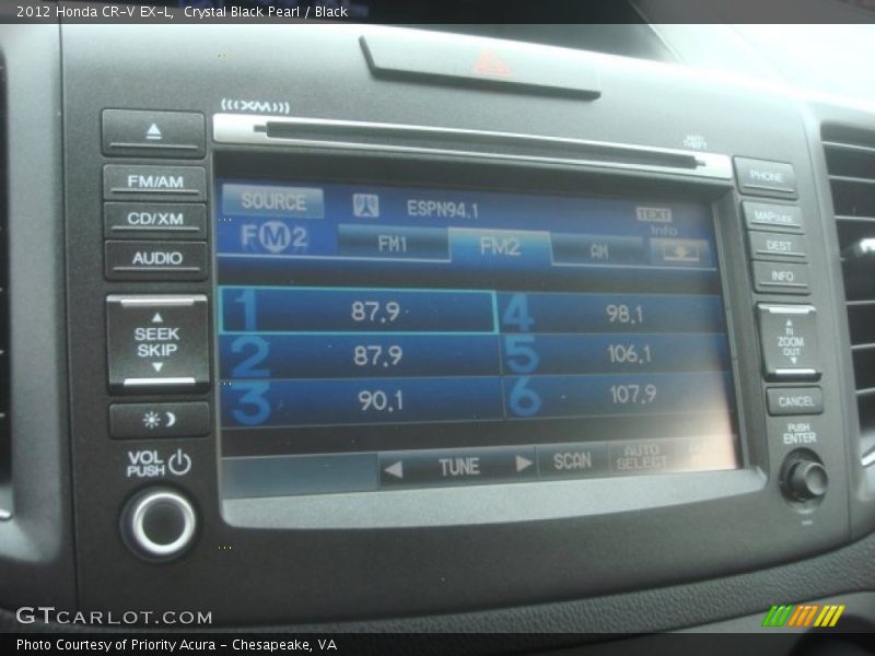 Crystal Black Pearl / Black 2012 Honda CR-V EX-L