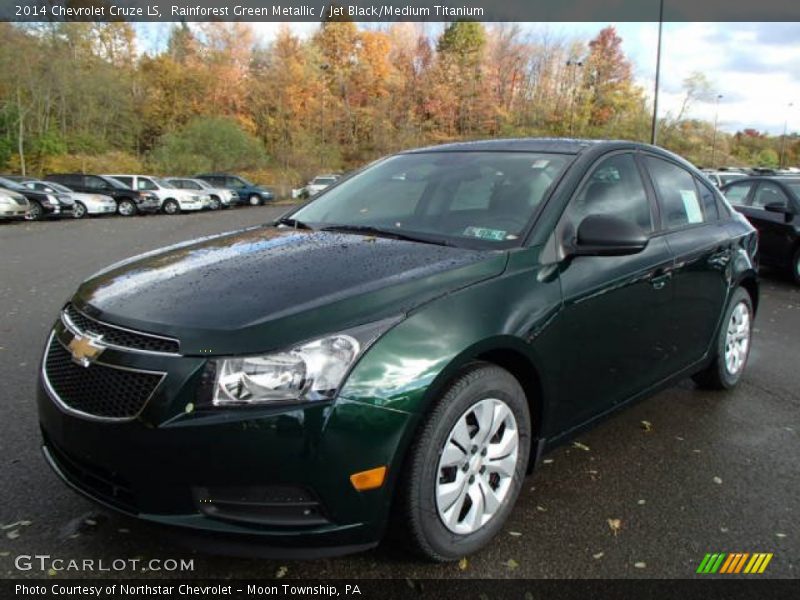 Rainforest Green Metallic / Jet Black/Medium Titanium 2014 Chevrolet Cruze LS