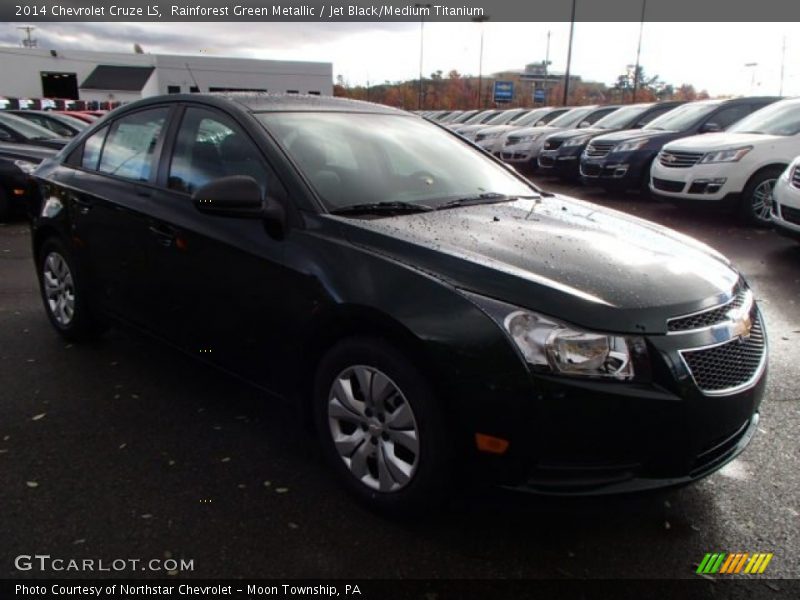 Rainforest Green Metallic / Jet Black/Medium Titanium 2014 Chevrolet Cruze LS