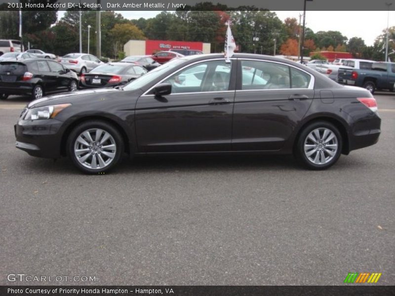 Dark Amber Metallic / Ivory 2011 Honda Accord EX-L Sedan