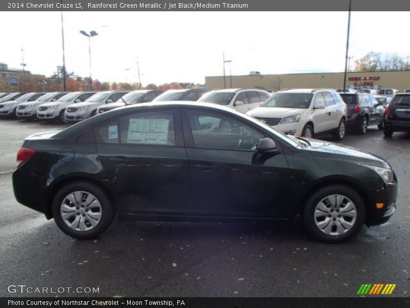 Rainforest Green Metallic / Jet Black/Medium Titanium 2014 Chevrolet Cruze LS