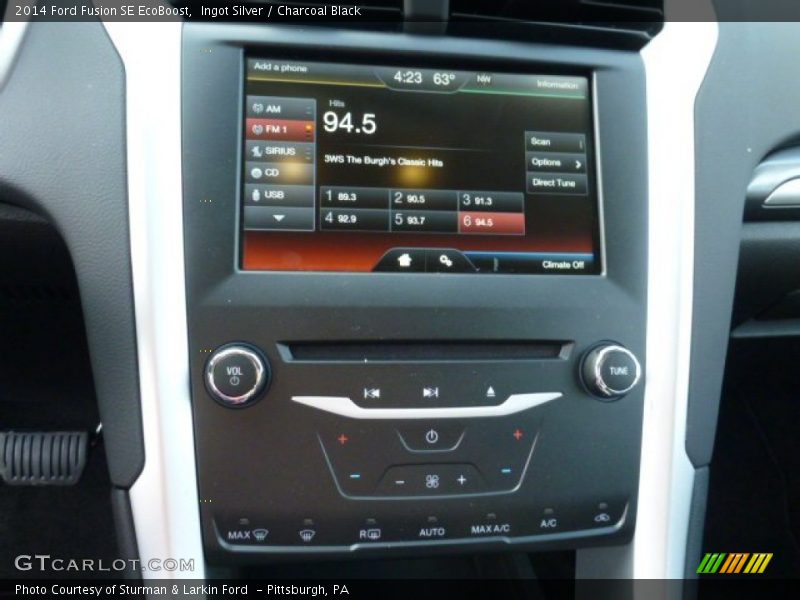 Ingot Silver / Charcoal Black 2014 Ford Fusion SE EcoBoost