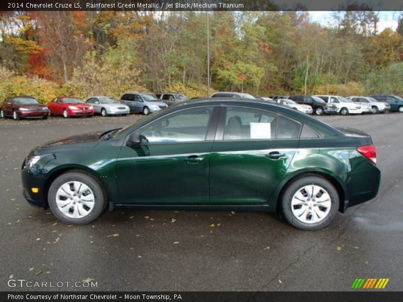 Rainforest Green Metallic / Jet Black/Medium Titanium 2014 Chevrolet Cruze LS