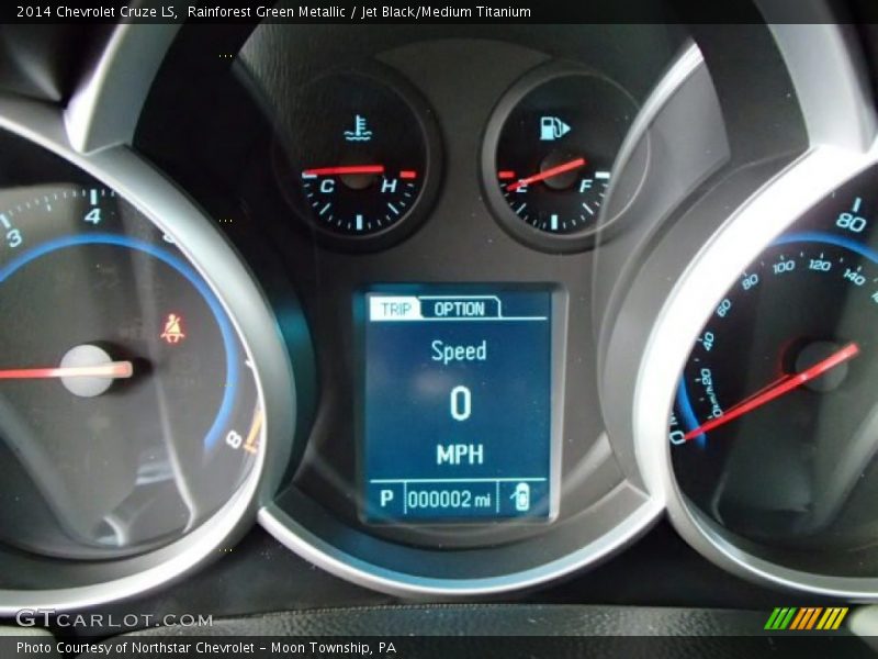 Rainforest Green Metallic / Jet Black/Medium Titanium 2014 Chevrolet Cruze LS