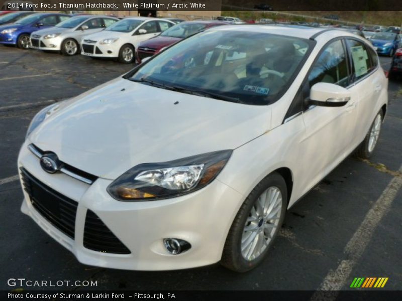 White Platinum / Arctic White 2014 Ford Focus Titanium Hatchback