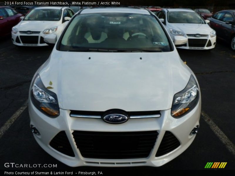 White Platinum / Arctic White 2014 Ford Focus Titanium Hatchback