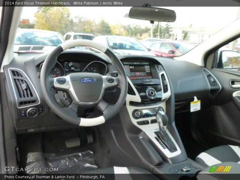 White Platinum / Arctic White 2014 Ford Focus Titanium Hatchback